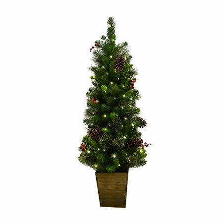 APARATO 4 ft. Slim LED 50 Lights Mixed Cedar Pine Christmas Tree AP2740713